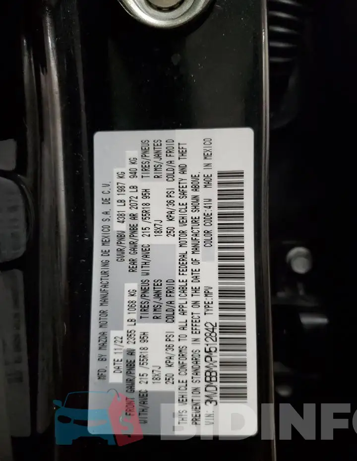 3MVDMBBMXPM512842 Photo# 13