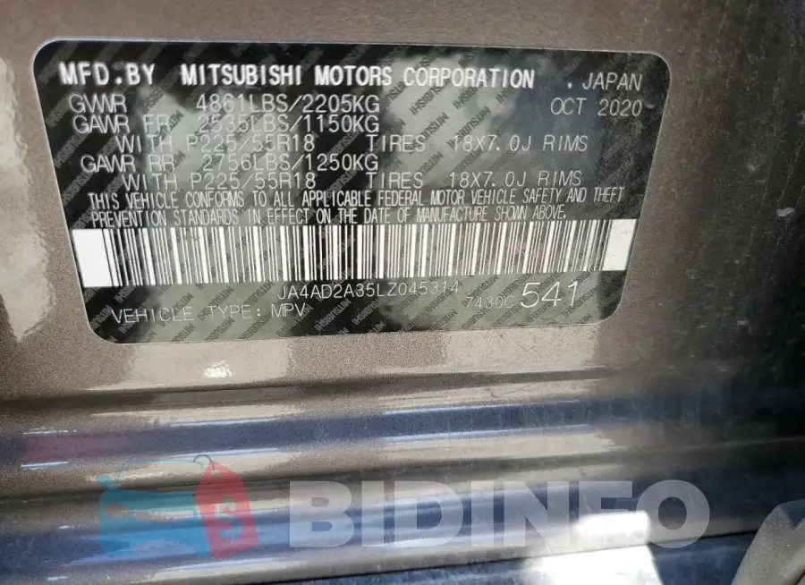 JA4AD2A35LZ045314 Photo# 13