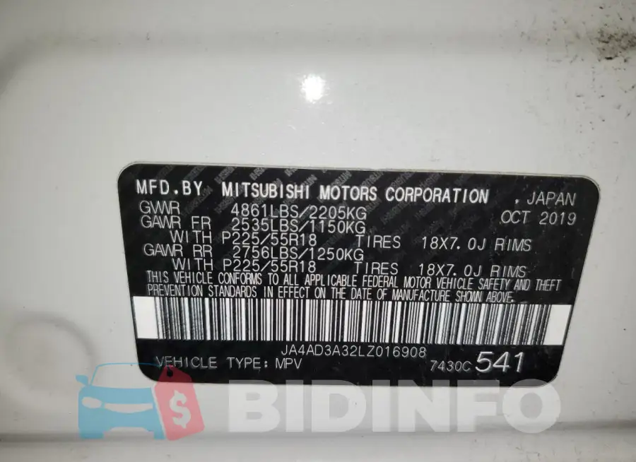 JA4AD3A32LZ016908 Photo# 13