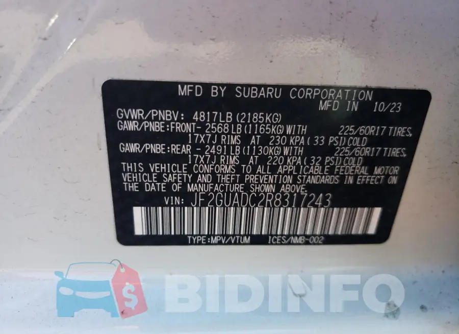 JF2GUADC2R8317243 Photo# 12