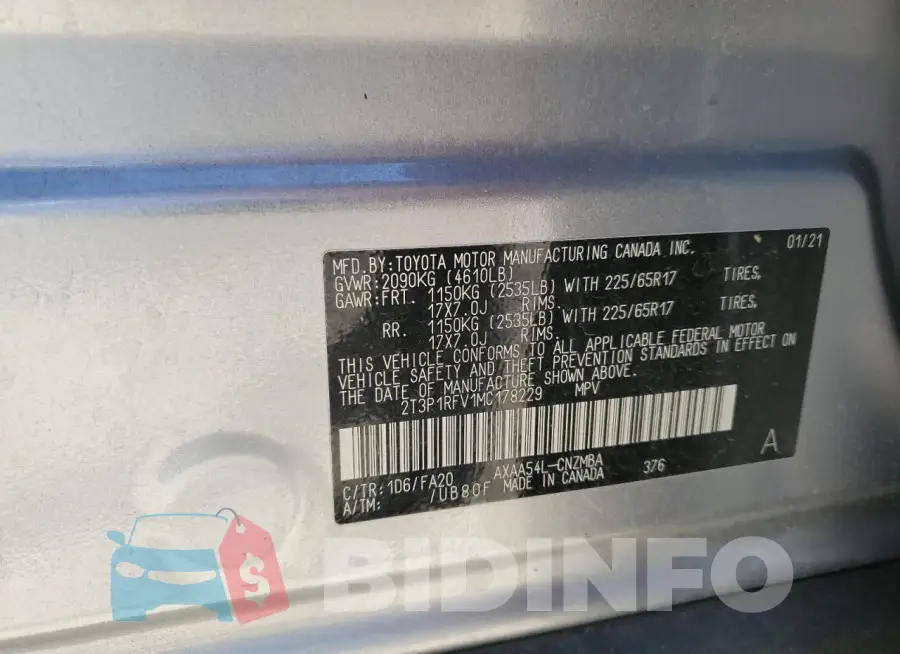 2T3P1RFV1MC178229 Photo# 13