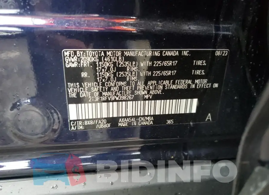2T3P1RFV9PW398267 Photo# 13