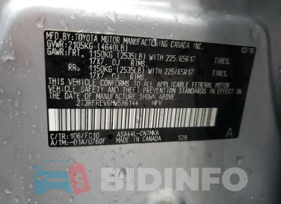 2T3RFREV6HW586144 Photo# 13