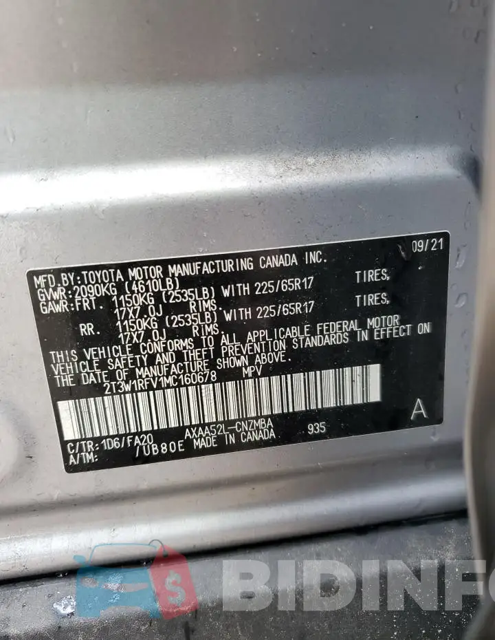 2T3W1RFV1MC160678 Photo# 13