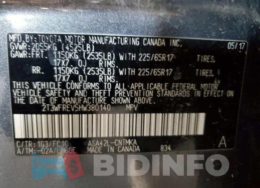 2T3WFREV5HW380140 Photo# 12