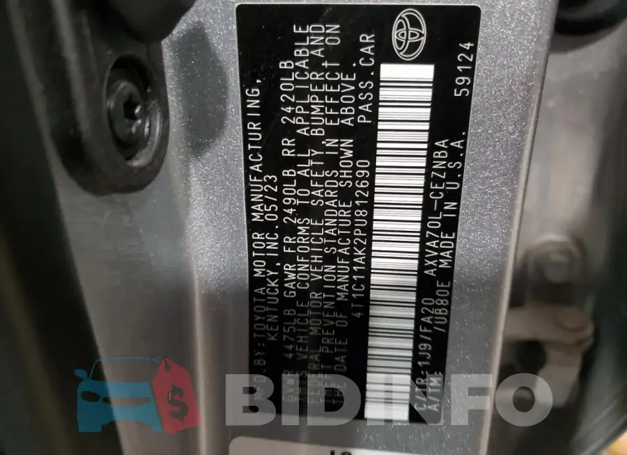 4T1C11AK2PU812690 Photo# 12
