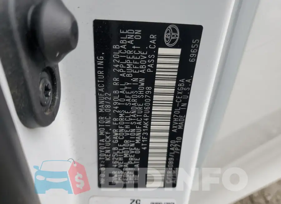4T1F31AK4PU600798 Photo# 12