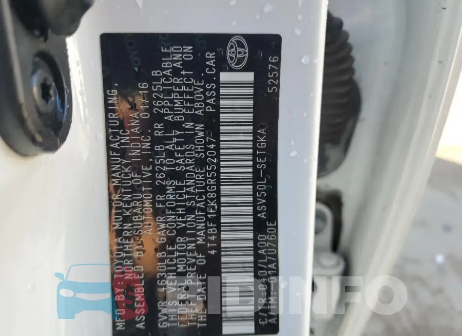 4T4BF1FK8GR552047 Photo# 13