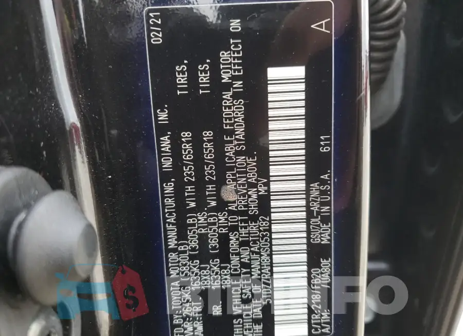 5TDZZRAH8MS053182 Photo# 14