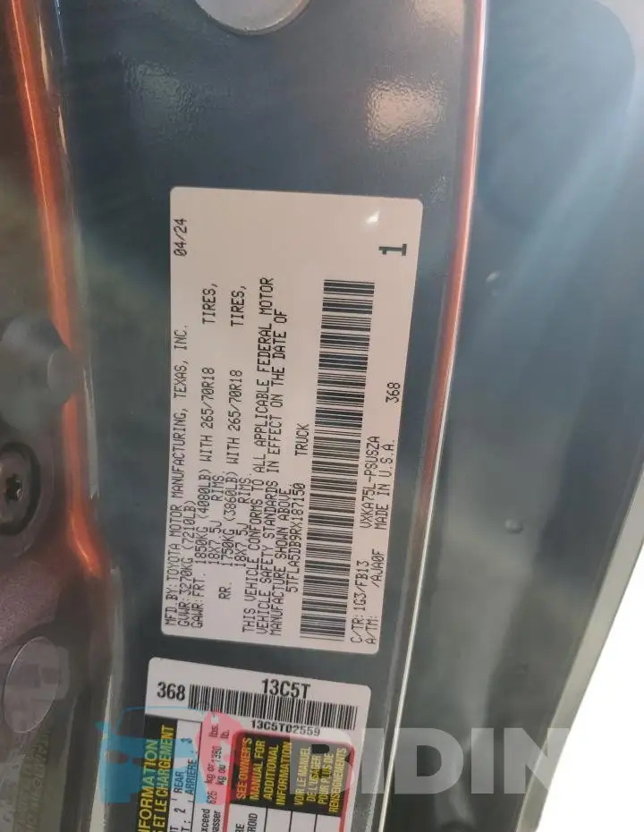 5TFLA5DB9RX187150 Photo# 13