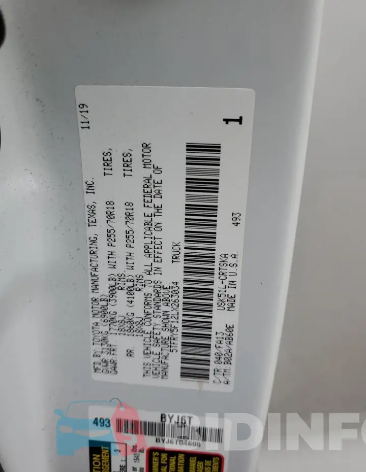 5TFRY5F12LX263034 Photo# 12