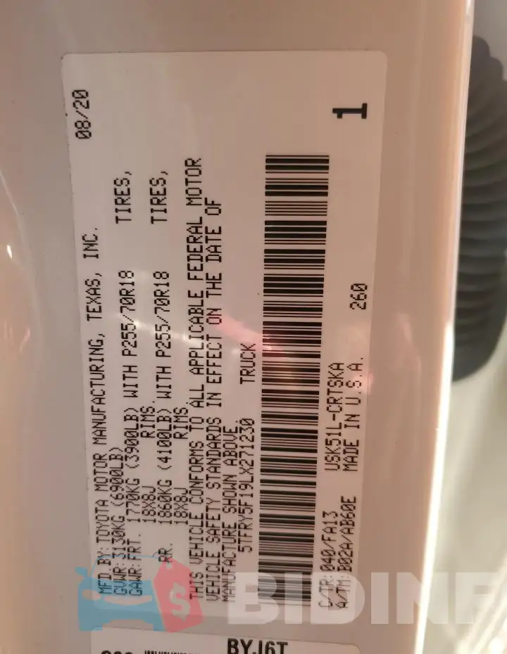 5TFRY5F19LX271230 Photo# 12
