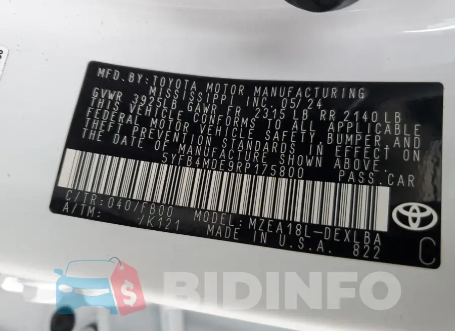 5YFB4MDE9RP175800 Photo# 14