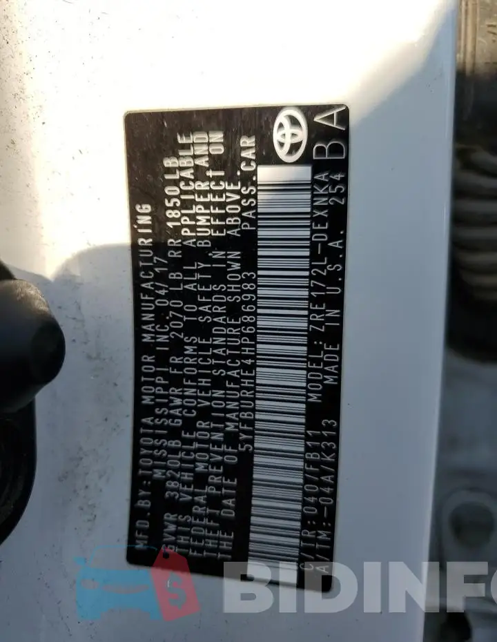 5YFBURHE4HP686983 Photo# 12