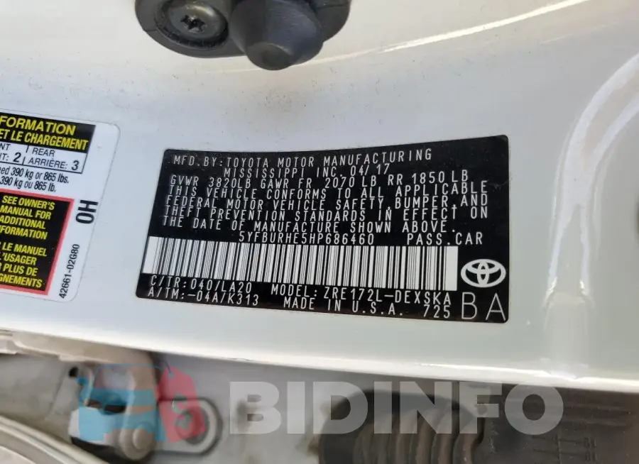 5YFBURHE5HP686460 Photo# 13