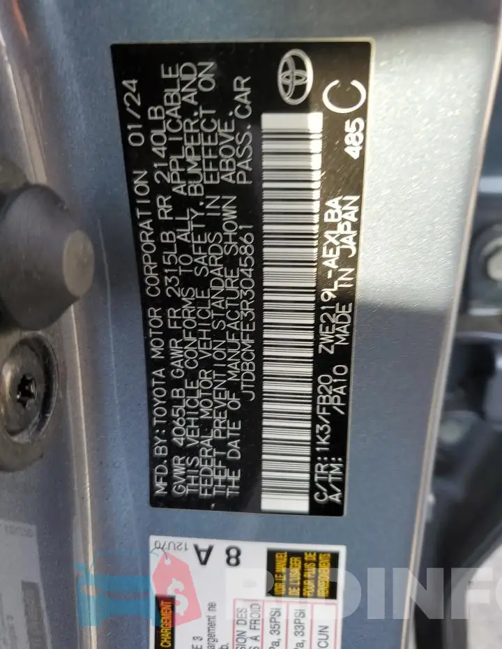 JTDBCMFE3R3045861 Photo# 12