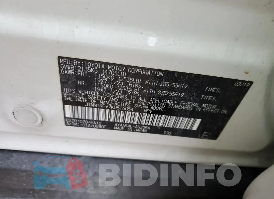 JTMN1RFV7KD516054 Photo# 13