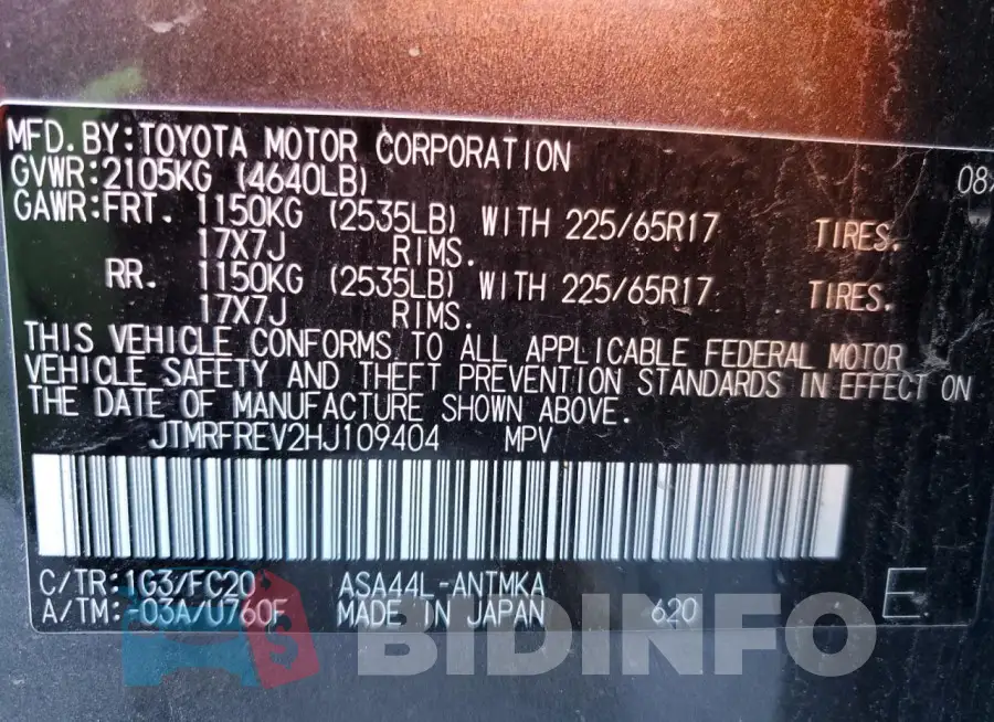 JTMRFREV2HJ109404 Photo# 13