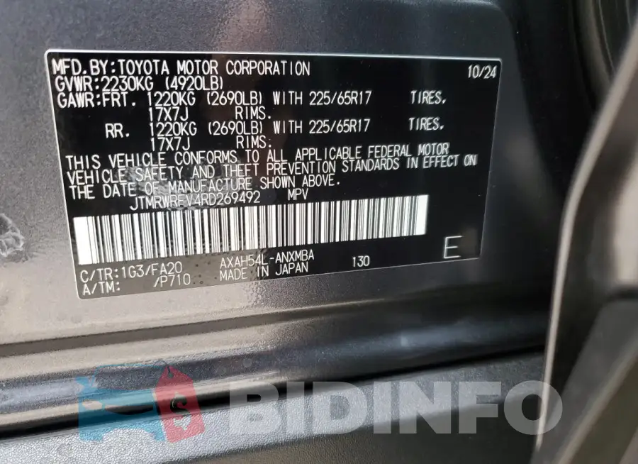 JTMRWRFV4RD269492 Photo# 13