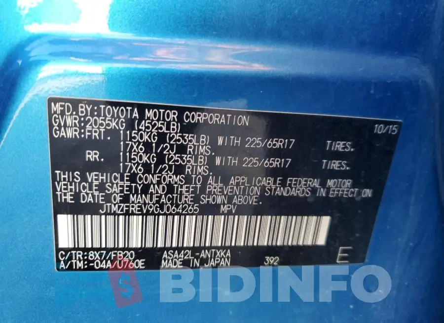 JTMZFREV9GJ064265 Photo# 13