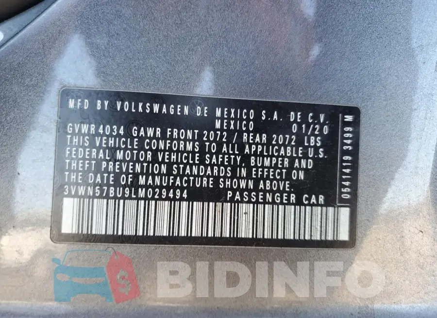 3VWN57BU9LM029494 Photo# 12