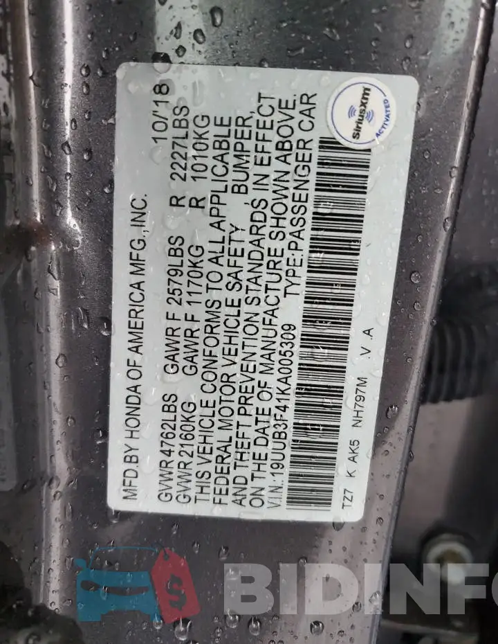 19UUB3F41KA005309 Photo# 13