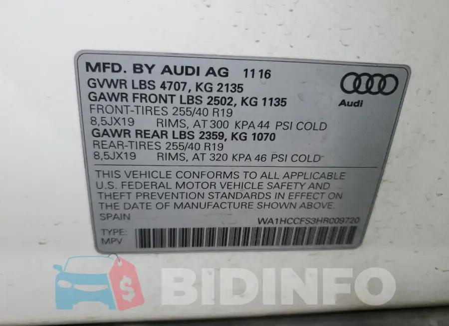 WA1HCCFS3HR009720 Photo# 13
