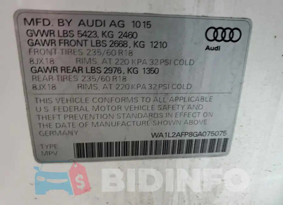 WA1L2AFP8GA075075 Photo# 12