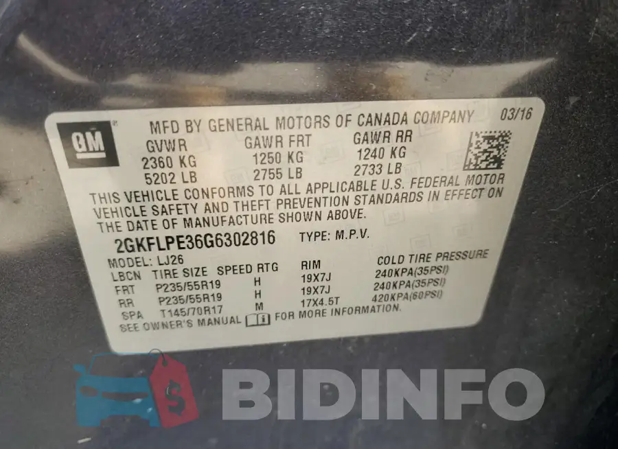 2GKFLPE36G6302816 Photo# 13