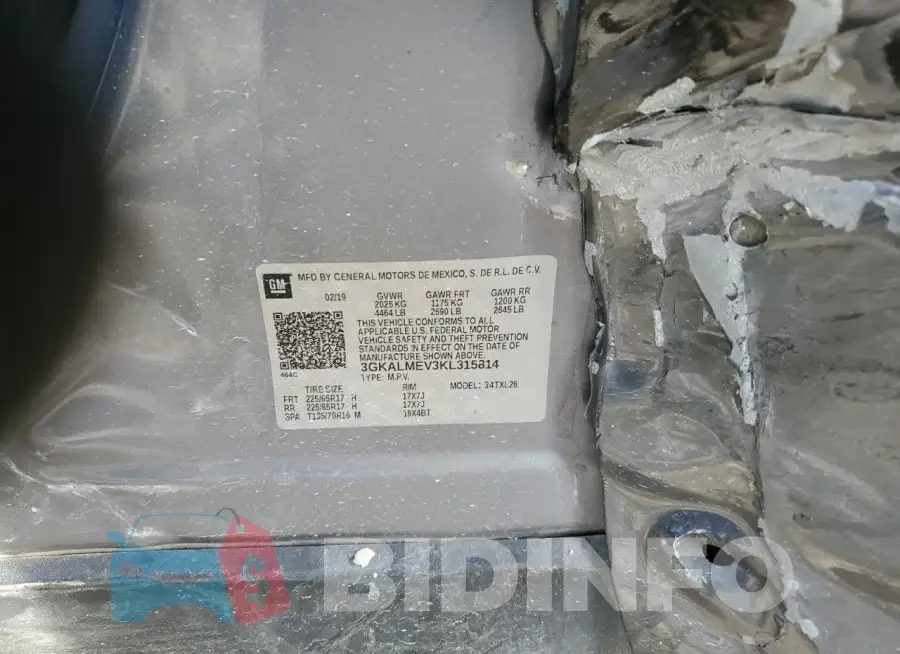 3GKALMEV3KL315814 Photo# 13