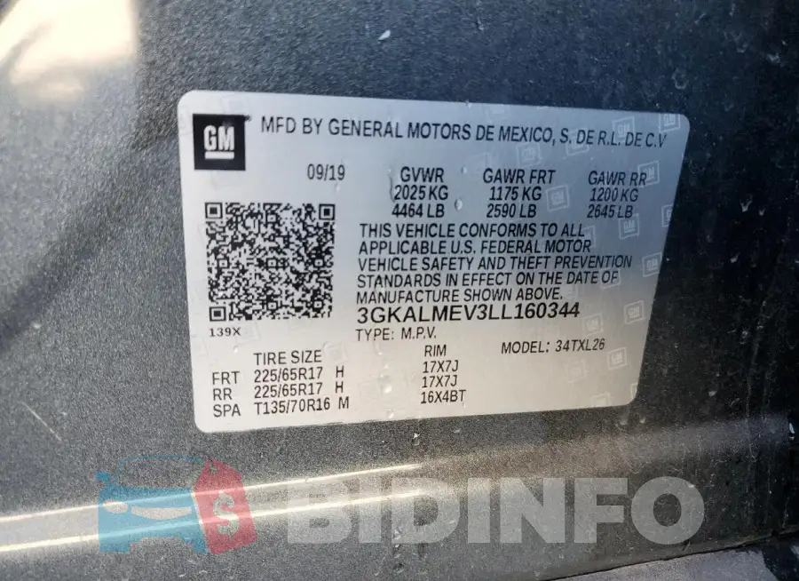 3GKALMEV3LL160344 Photo# 13