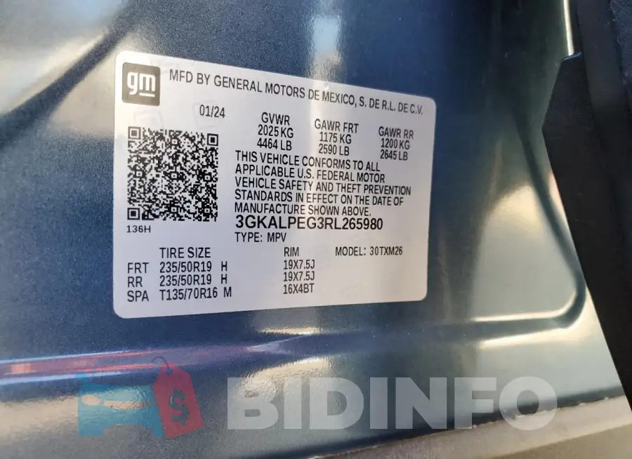 3GKALPEG3RL265980 Photo# 13