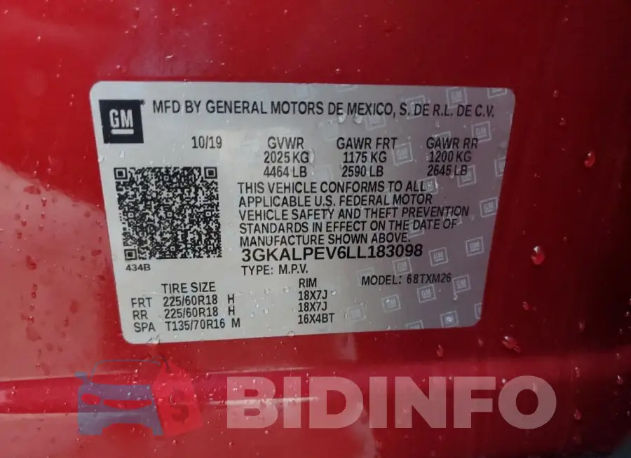 3GKALPEV6LL183098 Photo# 14