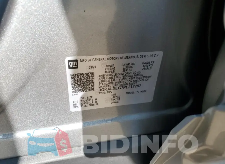 3GKALXEG7PL217797 Photo# 12