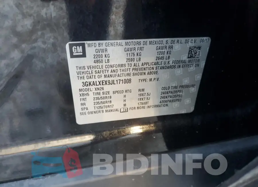 3GKALXEX9JL171008 Photo# 13