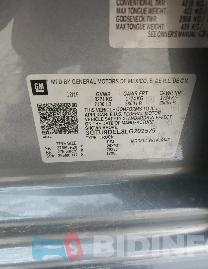 3GTU9DEL8LG201579 Photo# 12