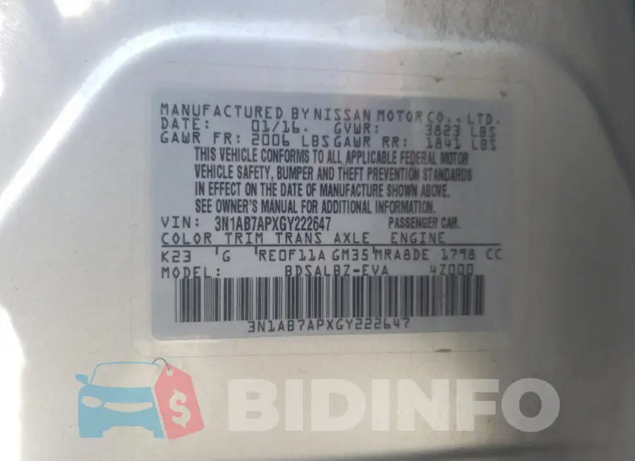 3N1AB7APXGY222647 Photo# 12