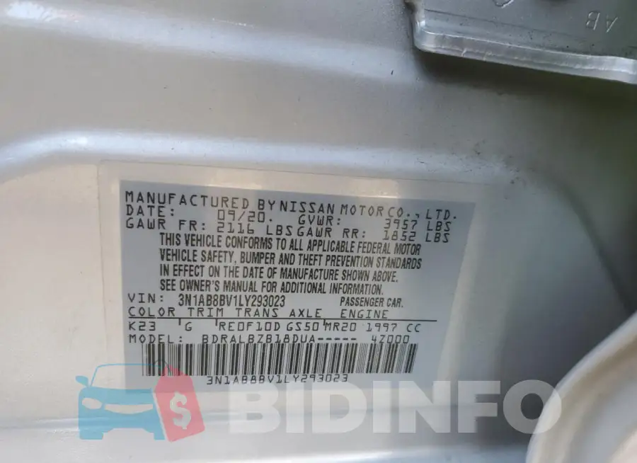 3N1AB8BV1LY293023 Photo# 12