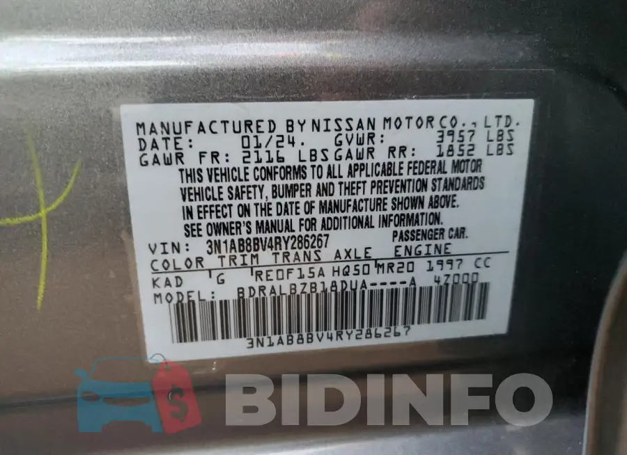 3N1AB8BV4RY286267 Photo# 12