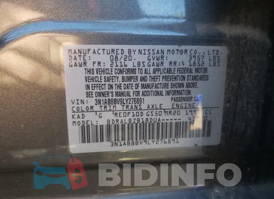 3N1AB8BV9LY276891 Photo# 12
