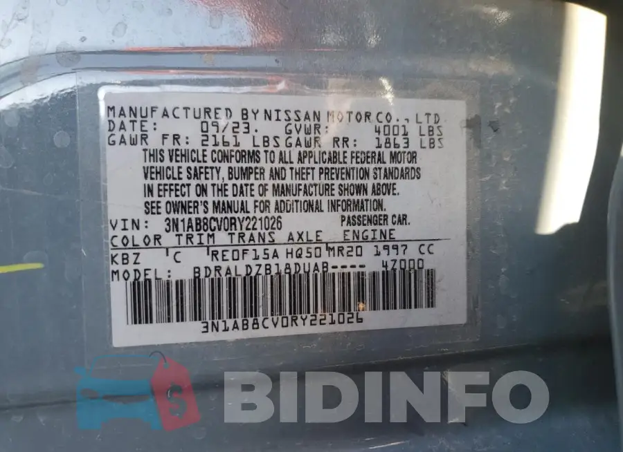 3N1AB8CV0RY221026 Photo# 12