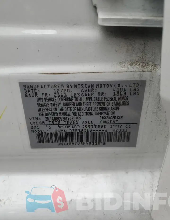 3N1AB8CV3MY230392 Photo# 12