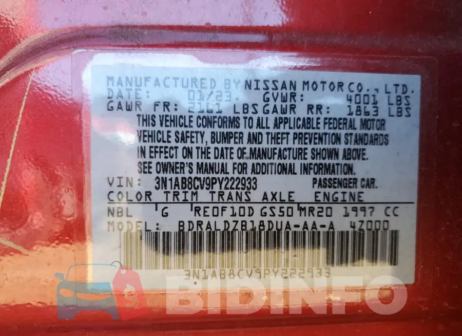 3N1AB8CV9PY222933 Photo# 12