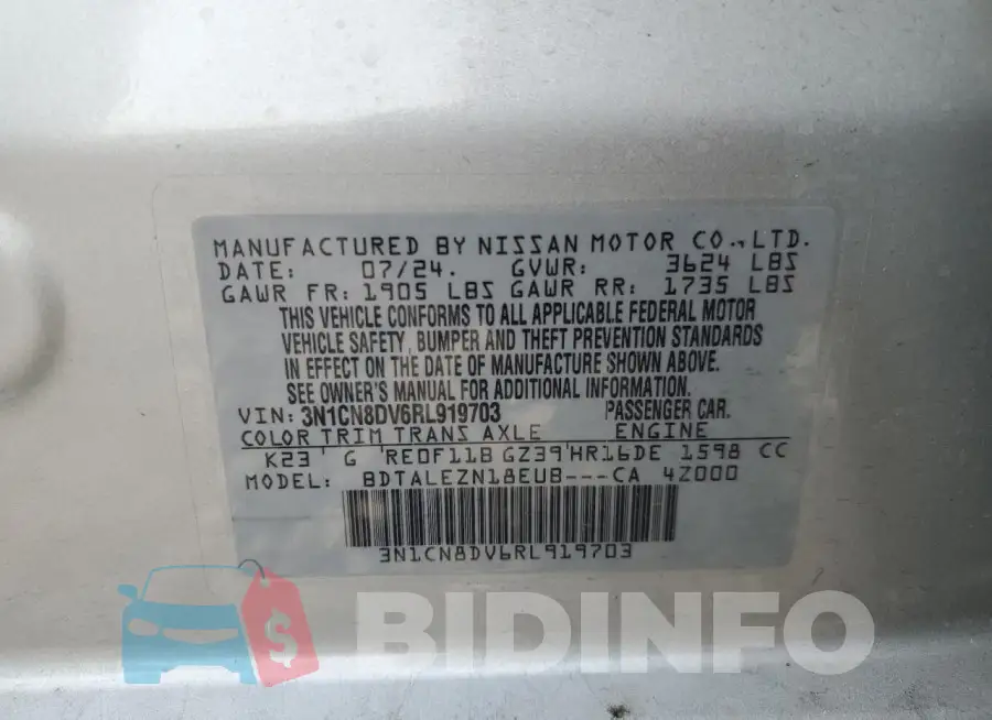 3N1CN8DV6RL919703 Photo# 13