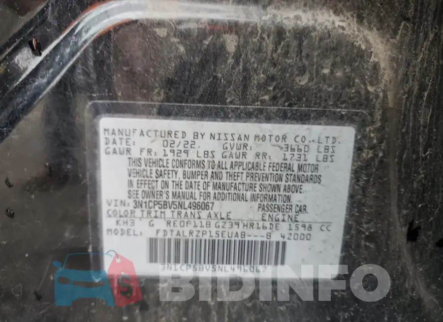 3N1CP5BV5NL496067 Photo# 13