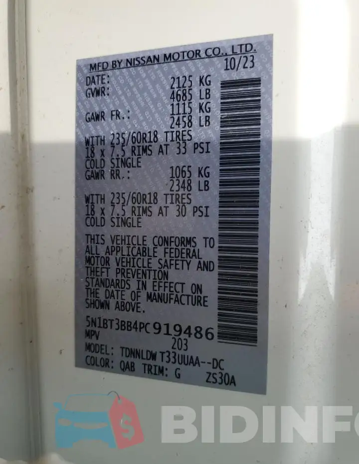 5N1BT3BB4PC919486 Photo# 13