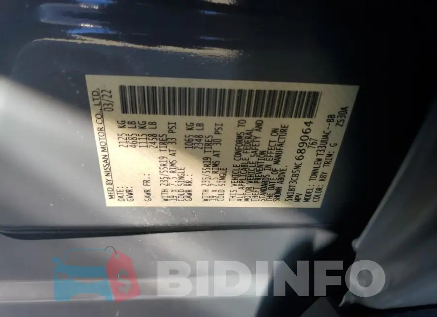 5N1BT3CB5NC689064 Photo# 13