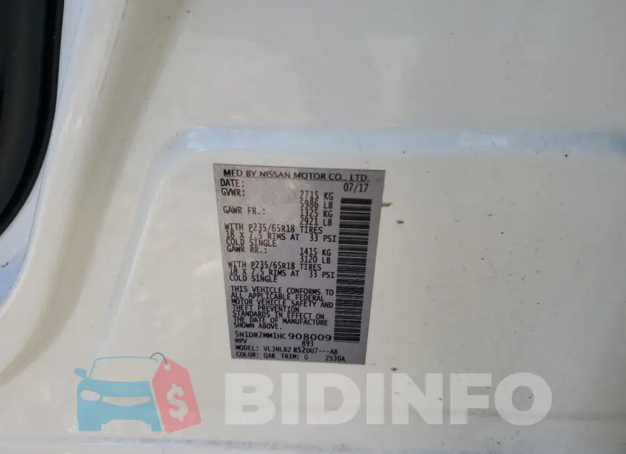 5N1DR2MM1HC908009 Photo# 13