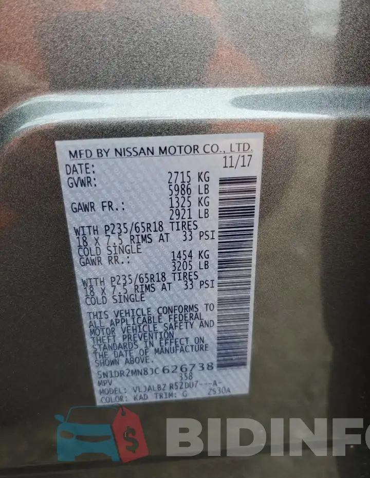 5N1DR2MN8JC626738 Photo# 13