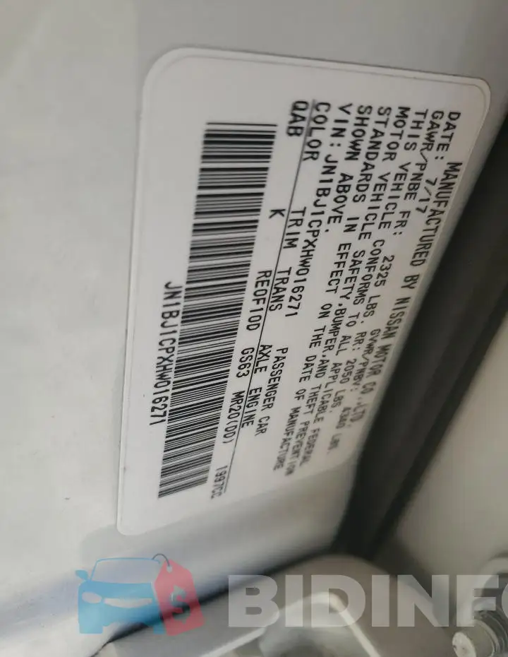 JN1BJ1CPXHW016271 Photo# 13